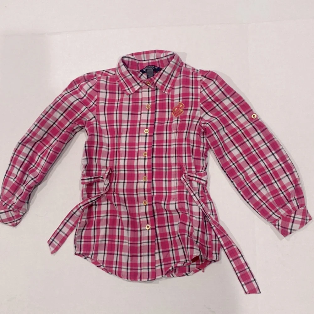 Girls blouses 1 ROCAWEAR pink 6-6X, 1 RAINWEAR gray pullover zip up      SIZE 6X - Picture 5 of 10